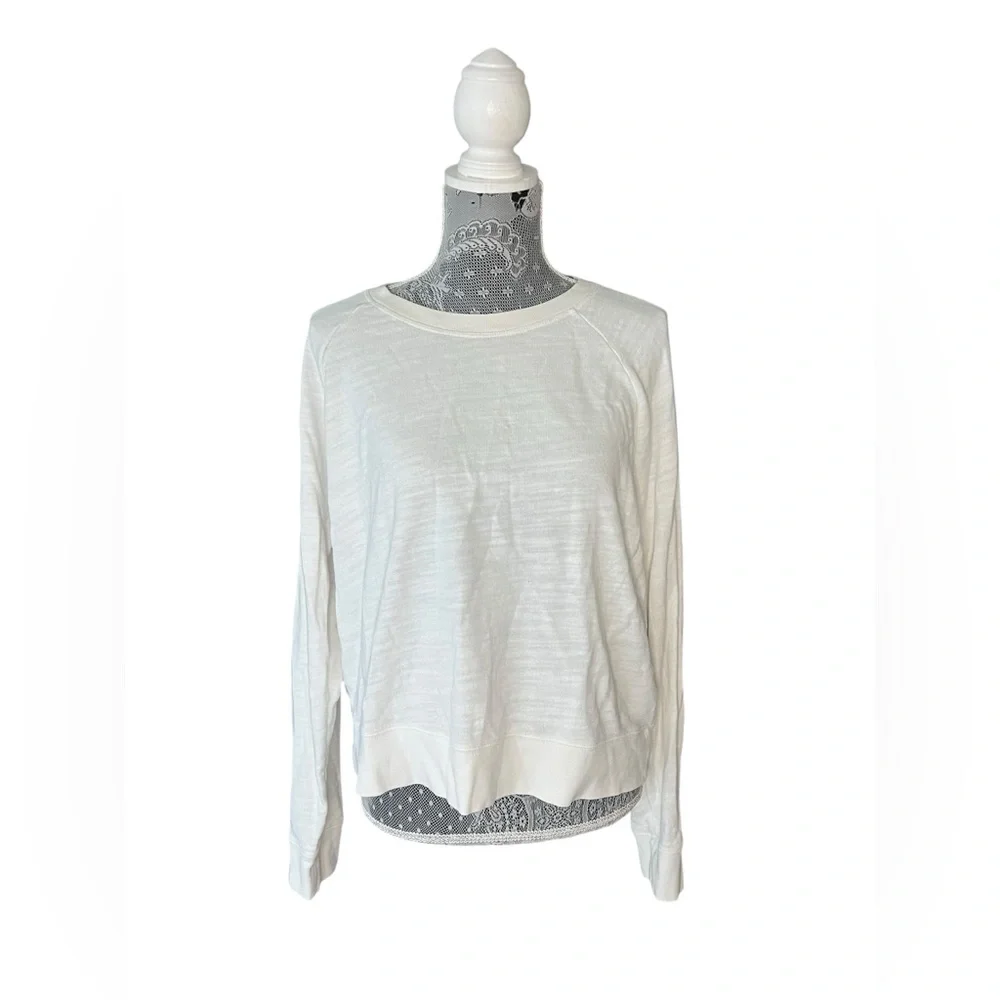 J.Crew Vintage Fleece White Cropped Sweatshirt Large
